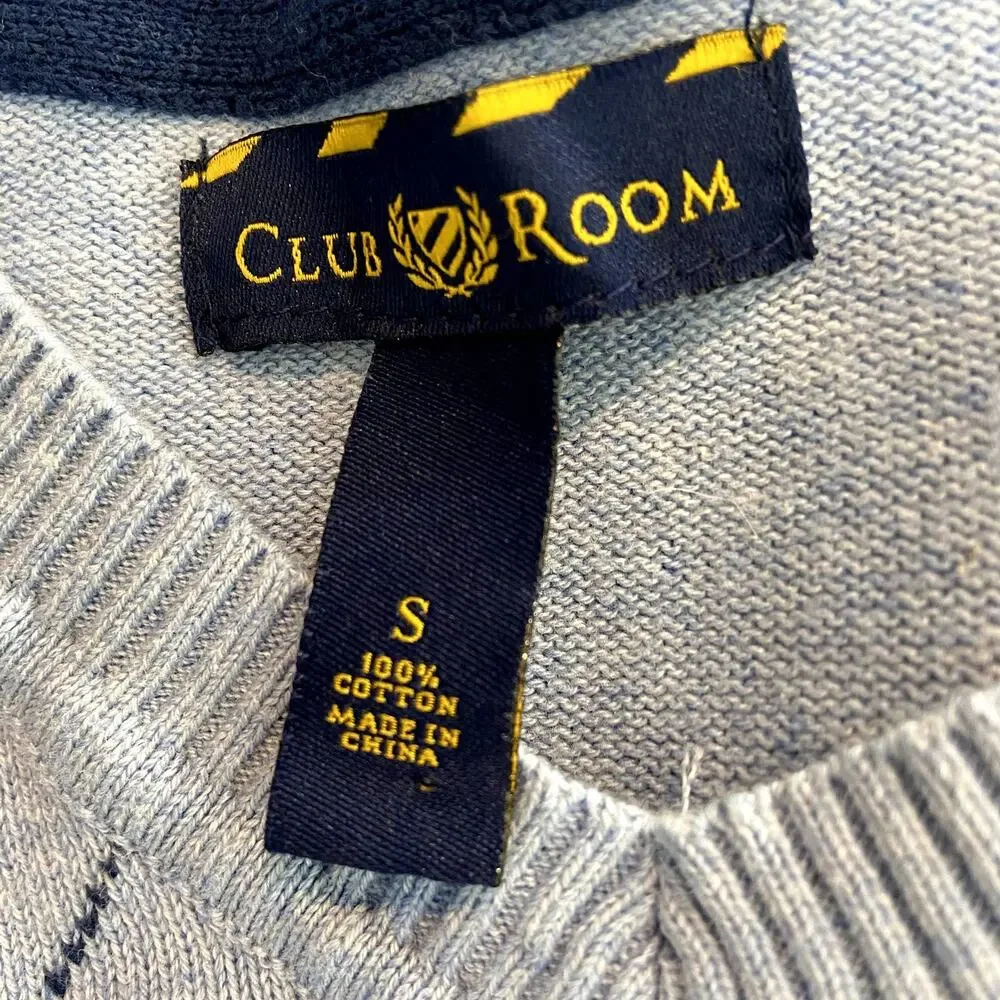 Club Room 100% Cotton Blue Pullover Men's Sweater Size Small - Picture 8 of 9